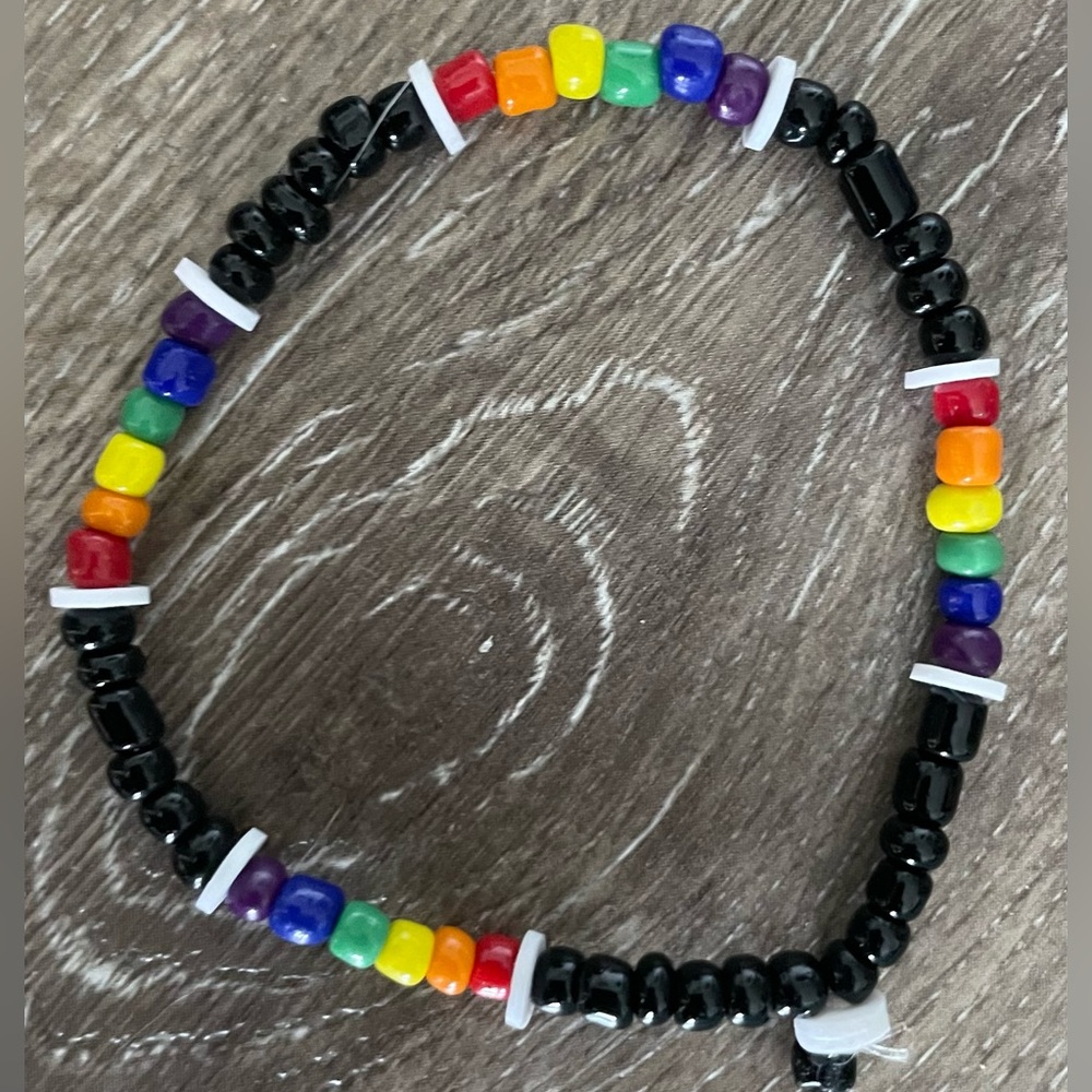 OHM-Made by Lo Black and Rainbow PRIDE  Bracelet with Striking Design